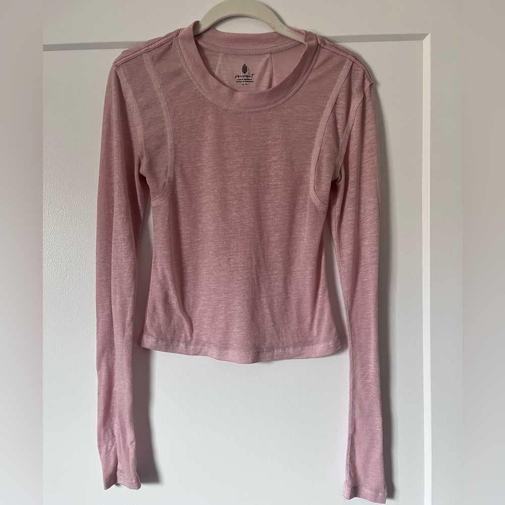 Free People Movement Long Sleeve Tee Pink XS